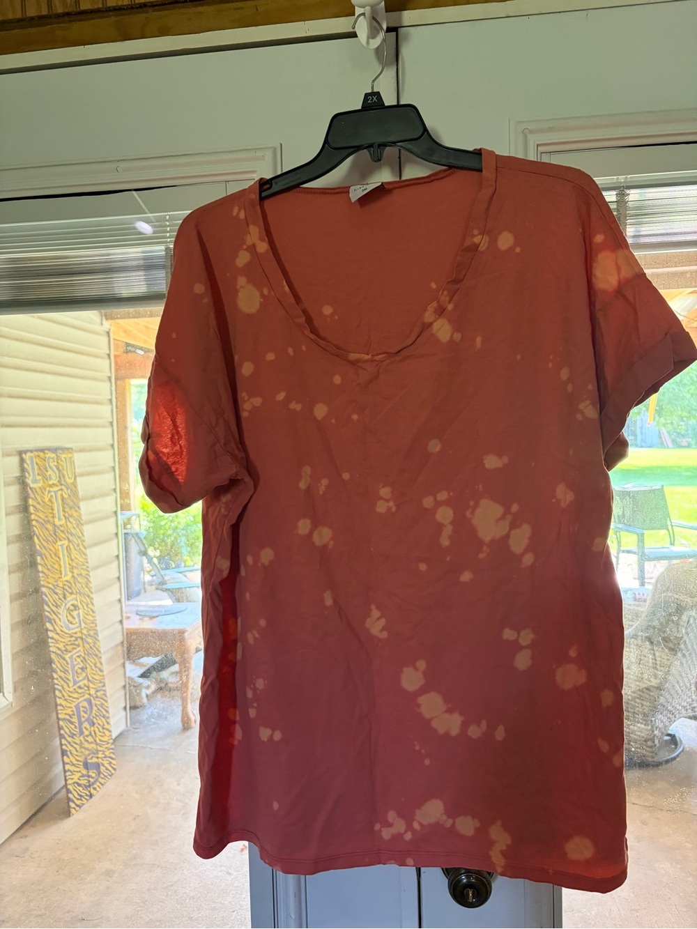 Washed Coral Short Sleeve Tee